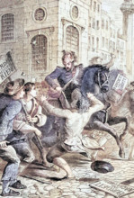 Riots following the arrest of Francis Burdett in 1810 for breach of parliamentary immunity. when he