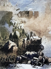 The storming of the fortress of Ciudad Rodrigo. perched on a rocky hill on the right bank of the