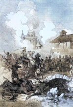 A clash in the village of Kaya in Germany during the Battle of Lützen (1812-13). in which a