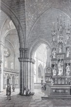 Interior of the Minster in Freiburg.