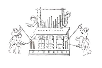 Manually operated organ from the 12th century.