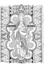 Stained glass in the Cathedral of St. Peter in Regensburg.