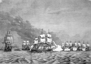 Mock battle of the North German Federal Fleet.