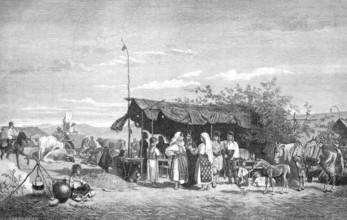 The market in Riureni in Wallachia.
