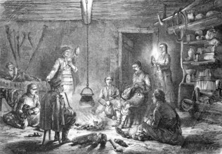 Family in their house in Dalmatia.