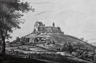 Spielberg Castle in the Franconian Alb in the Middle Ages.