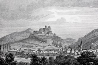 Plassenburg Castle and the town of Kulmbach in the Middle Ages.