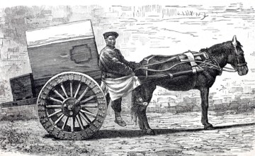 Horse-drawn cart of a Chinese farmer.