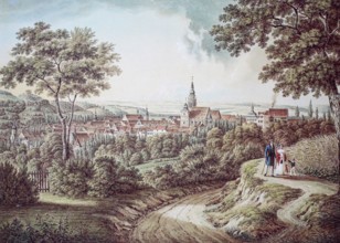 View of the city from the south.