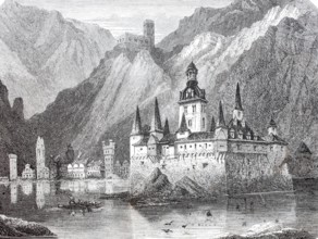 Pfalzgrafenstein Castle between Bacharach and Kaub on the Rhine.