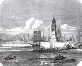 The lighthouse in the port of Barcelona.