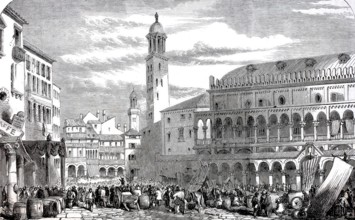 The Piazza delle Erbe in Padua.