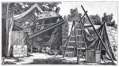 Observation stand for a solar eclipse in Upper Egypt.