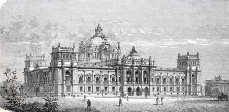 Award-winning design for the Reichstag building by Paul Wallot.