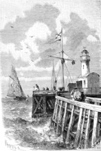 Lighthouse and port of Calais.