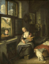 mother with her children in her home