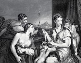 The Equipping of Cupid by Venus and the Graces.