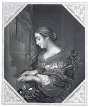 Saint Cecilie playing the organ.