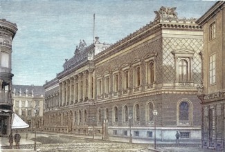 The Reichsbank in Berlin. around 1880. Germany. digitally restored reproduction of an old original.