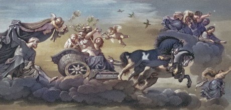 Aurora. the Roman goddess of dawn. corresponds to the Greek goddess Eos. announces the dawn of the