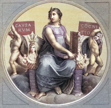 Philosophy. symbolic representation in the Vatican. after a painting by Raphael. Rome. Italy.