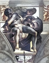 Jonah. prophets in the Tanakh. biblical story. depiction from the Sistine Chapel. Michelangelo.