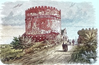 Tomb of Caecilia Metella. Tomba di Cecilia Metella. funerary monument on the Via Appia Antica in