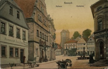 Postcard of Kronach. around 1900. Upper Franconia. Bavaria. Germany. digitally enhanced