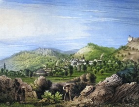 Muggendorf. climatic health resort. around 1850. Franconian Switzerland. Forchheim district. Upper