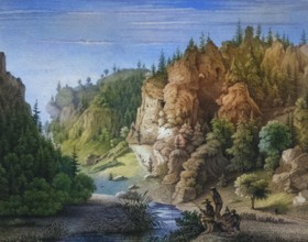 The Riesenburg. natural karst cave ruins near Engelhardsberg. Franconian Switzerland. Forchheim