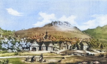 Muggendorf. climatic health resort. around 1850. Franconian Switzerland. Forchheim district. Upper