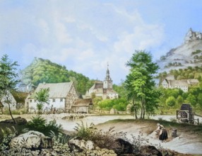 Muggendorf. climatic health resort. around 1850. Franconian Switzerland. Forchheim district. Upper