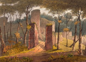 Entrance to Conisbrough Castle. a medieval fortress in Conisbrough. South Yorkshire. England.