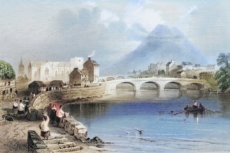 Ballina. County Mayo. Ireland. from The Landscape and Antiquities of Ireland. 1841. digital