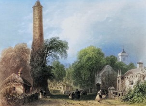 Clondalkin. Ireland. from The Landscape and Antiquities of Ireland. 1841. digital reproduction of a