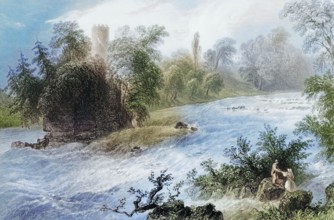 Doonas Rapids near Castle Connell. County Limerick. Ireland. from Scenery and Antiquities of