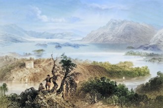 Hazlewood and Loch Gill. County Sligo. Ireland. from The Scenery and Antiquities of Ireland. 1841.