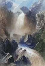 Head of the Devil's Glen. County Wicklow. Ireland. from The Scenery and Antiquities of Ireland.