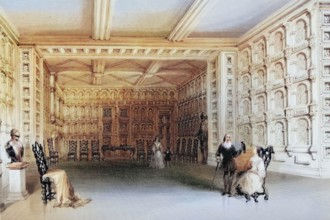 Interior of a room in Malahide Castle. County Wicklow. Ireland. from the Scenery and Antiquities of