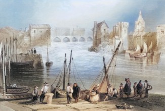 Galway from the Claddagh. Ireland. from The Scenery and Antiquities of Ireland. 1841. digital