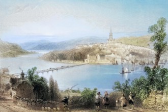 Londonderry. Ireland. from The Landscape and Antiquities of Ireland. 1841. digital reproduction of