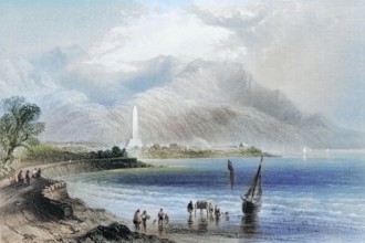 Monument of General Rofs. Ross Trevor. Ireland. from The Scenery and Antiquities of Ireland. 1841.