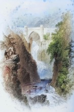 Phoul A Phuca Falls. Ireland. from The Landscape and Antiquities of Ireland. 1841. digital