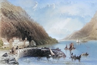 Ross Trevor Pier. Ireland. from The Scenery and Antiquities of Ireland. 1841. digital reproduction