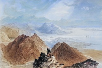 Scene from Sugarloaf Mountain. Bantry Bay. Ireland. from Landscape and Antiquities of Ireland. 1841