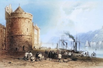 The Quay. Waterford. Ireland. from Scenery and Antiquities of Ireland. 1841. digital reproduction