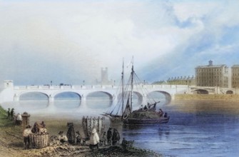 Wellesley Bridge. Limerick. Ireland. from The Scenery and Antiquities of Ireland. 1841. digital