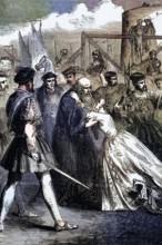 Margaret Roper. the daughter of Sir Thomas More. with her father shortly before his execution on