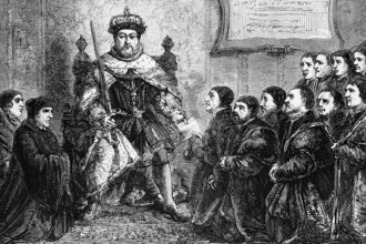 Henry VIII grants a charter to the Worshipful Company of Barber-Surgeons. England 1539. digital