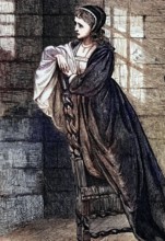 Lady Jane Grey watches her husband. Lord Guildford Dudley. a younger son of the Duke of